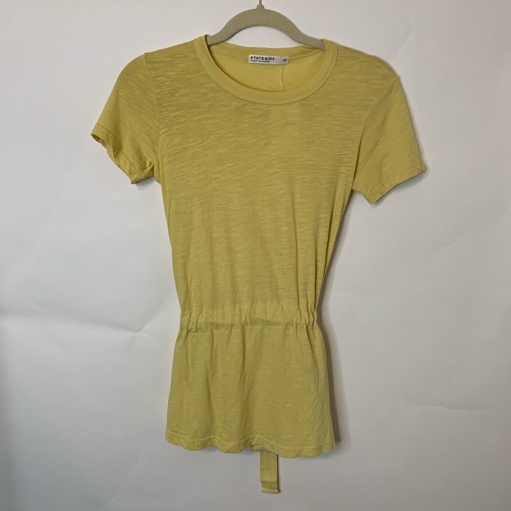 Stateside Short Sleeve Drawstring Ruched Tee - Picture 3 of 8